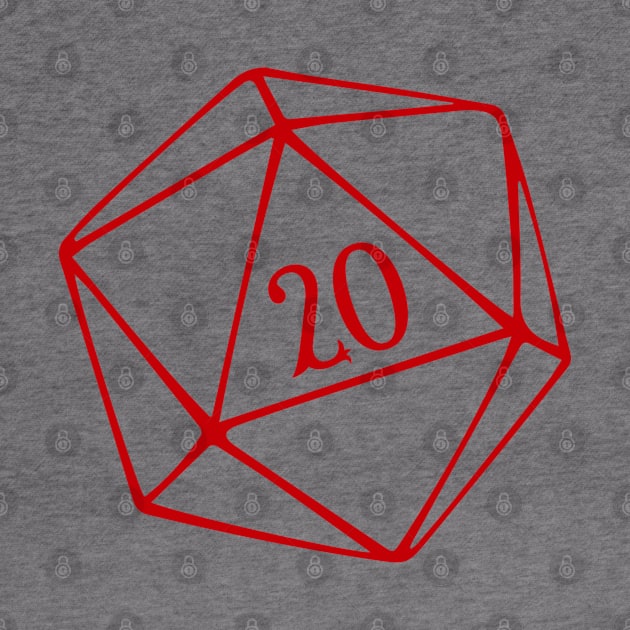 D20 Roleplaying Dice Dungeon Master RPG Red by RetroGeek